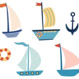 cute-ships-sailboat-yachts-set-boat-drawing-set-small-ships-in-cute-flat-design-sea-transport-cartoon-marine-icons-set-for-cards-kids-t-shirt-prints-childish-collection-illustration-vector